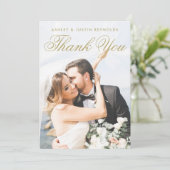 Einfaches Foto für Elegant-Goldtypografie Dankeskarte (Stehend Vorderseite)
