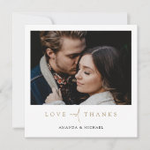 Einfaches Foto für Elegant-Goldtypografie Dankeskarte (Vorderseite)