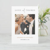 Einfaches Foto für Elegant-Goldtypografie Dankeskarte (Stehend Vorderseite)
