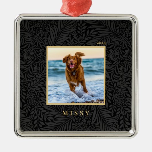 Einfaches Foto für Elegante benutzerdefinierte Nam Ornament Aus Metall (Vorne)