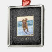 Einfaches Foto für Elegante benutzerdefinierte Nam Ornament Aus Metall (Links)