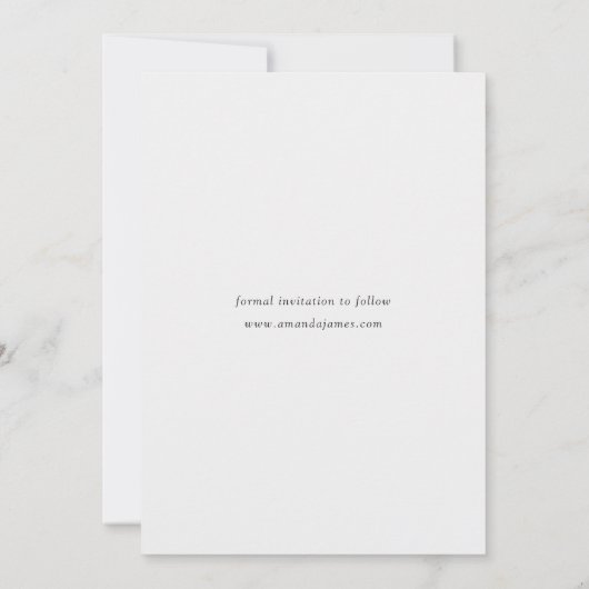 Einfaches Foto für Elegante Script-Verlobung Save The Date (Rückseite)