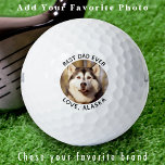 Einfaches Foto für Haustiere Personalisiert Golfer Golfball<br><div class="desc">Bester Vater je... Zwei Ihrer Lieblingssachen, Golf und Ihr Hund ! Überraschen Sie den Hund Vater und Golf Lover mit diesen super niedlichen Hund Foto Custom Golf Bälle und passendem Golflehrer. Nun kann er seinen besten Freund mit sich nehmen, während er 18 Löcher spielt. Passen Sie diese Golfbälle mit Ihren...</div>