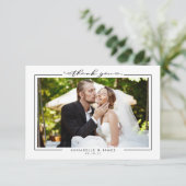 Einfaches Foto für Hochzeiten Dankeskarte (Stehend Vorderseite)