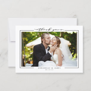 Einfaches Foto für Hochzeiten Dankeskarte