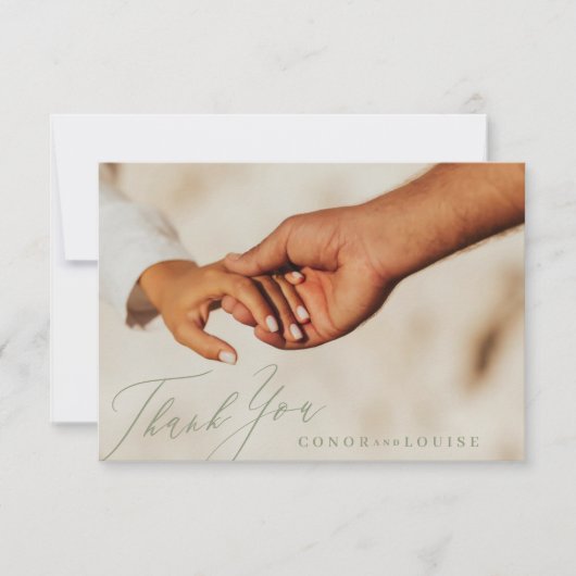 Einfaches Foto für Hochzeitsszenarien Dankeskarte (Vorderseite)