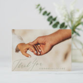 Einfaches Foto für Hochzeitsszenarien Dankeskarte (Stehend Vorderseite)