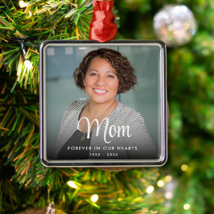 Einfaches Foto für immer in unserem Herz-Gedenkmal Ornament Aus Metall