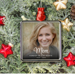 Einfaches Foto für immer in unserem Herz-Gedenkmal Ornament Aus Metall
