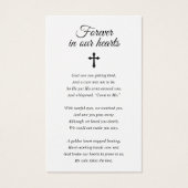 Einfaches Foto für immer in unserer Herz-Gedenkkar (Rückseite)