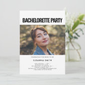 Einfaches Foto für minimalistische Junggeselinnen- Einladung (Stehend Vorderseite)