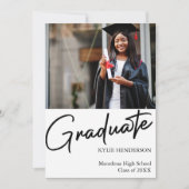 Einfaches Foto für moderne Abschlüsse Ankündigung (Vorderseite)