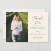 Einfaches Foto für moderne Abschlüsse Danke Karte (Rückseite)