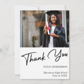 Einfaches Foto für moderne Abschlüsse Dankeskarte (Vorderseite)