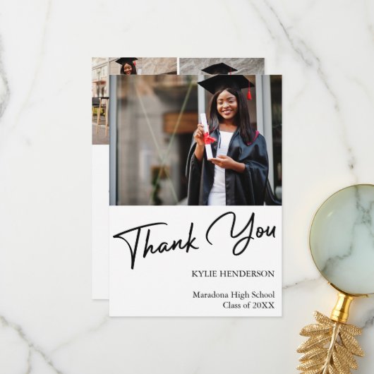 Einfaches Foto für moderne Abschlüsse Dankeskarte (Vorderseite/Rückseite Beispiel)