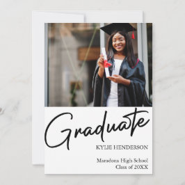 Einfaches Foto für moderne Abschlüsse Einladung