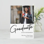 Einfaches Foto für moderne Abschlüsse Einladung (Stehend Vorderseite)