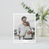 Einfaches Foto für moderne grüne Typografie Save t Ankündigungspostkarte (Stehend Vorderseite)