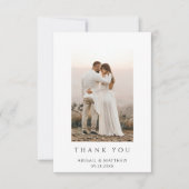 Einfaches Foto für moderne Hochzeitsfeiern Dankeskarte (Vorderseite)
