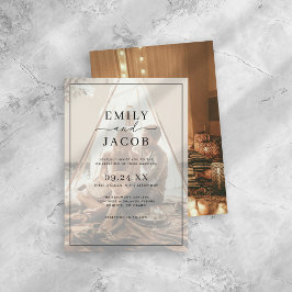 Einfaches Foto für moderne Schwarz-Weiß-Overlay-Ho Einladung