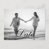 Einfaches Foto für moderne Skriptüberlagerung Save Ankündigungspostkarte (Vorderseite)