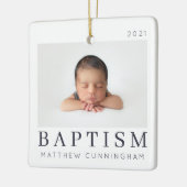 Einfaches Foto für moderne Taufe Keramikornament (Links)