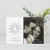 Einfaches Foto für Snowflake Feiertagskarte (Stehend Vorderseite)