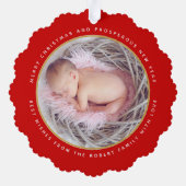 Einfaches Foto für Weihnachten Ornament Karte (Rückseite)