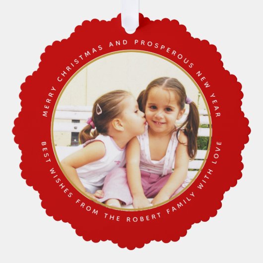 Einfaches Foto für Weihnachten Ornament Karte (Vorderseite)