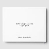 Einfaches Foto Gästebuch (Rückseite)