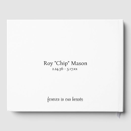 Einfaches Foto Gästebuch (Rückseite)