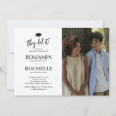 Einfaches Foto Gemeinsamer Abschluss Einladung (Vorderseite)