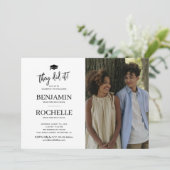 Einfaches Foto Gemeinsamer Abschluss Einladung (Stehend Vorderseite)