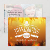 Einfaches Foto Glückwunsch Thanksgiving Grüße Postkarte (Vorne/Hinten)