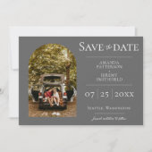 Einfaches Foto | Graue Save the Date (Vorderseite)