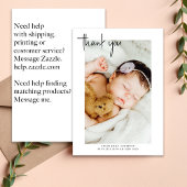 Einfaches Foto handgeschriebenes neues Baby Dankeskarte