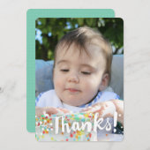 Einfaches Foto-Hintergrundbild "Danke!"Karte Dankeskarte (Vorne/Hinten)