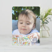 Einfaches Foto-Hintergrundbild "Danke!"Karte Dankeskarte (Stehend Vorderseite)