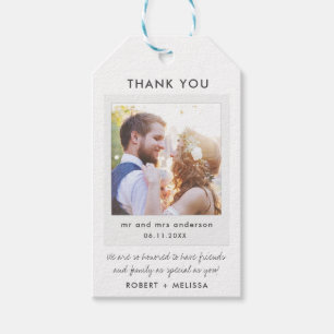 Einfaches Foto Hochzeit Danke, dass Sie dafür sind Geschenkanhänger