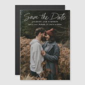 Einfaches Foto Hochzeit Speichern Sie das Date Mag Magnetkarte (Vorne/Hinten)