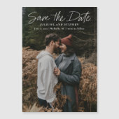 Einfaches Foto Hochzeit Speichern Sie das Date Mag Magnetkarte (Vorderseite)