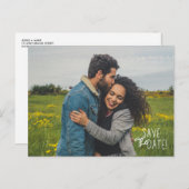 Einfaches Foto Hochzeit speichern Sie das Datum Ankündigungspostkarte (Vorne/Hinten)