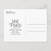 Einfaches Foto Hochzeit speichern Sie das Datum Ankündigungspostkarte (Rückseite)