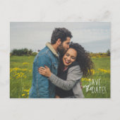 Einfaches Foto Hochzeit speichern Sie das Datum Ankündigungspostkarte (Vorderseite)