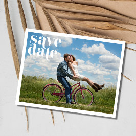 Einfaches Foto Hochzeit speichern Sie das Datum Ankündigungspostkarte