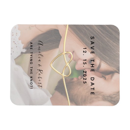 Einfaches Foto Hochzeit speichern Sie das Datum Magnet (Horizontal)