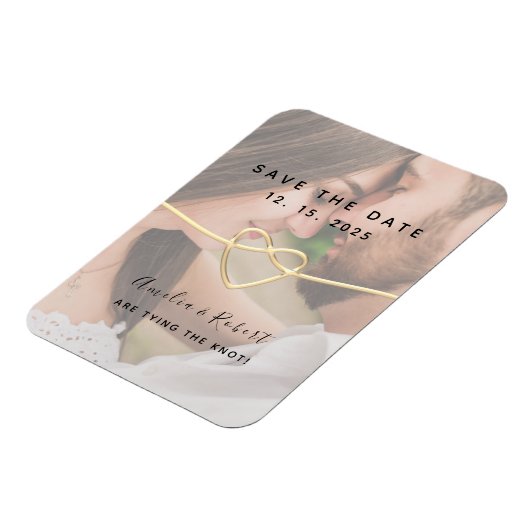 Einfaches Foto Hochzeit speichern Sie das Datum Magnet (Linke Seite)