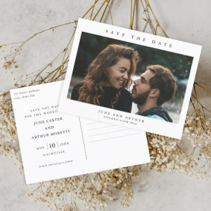 Einfaches Foto Hochzeit speichern Sie das Datum Postkarte
