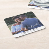 Einfaches Foto Hochzeit speichern Sie das Datum Rechteckiger Pappuntersetzer (angewinkelt)