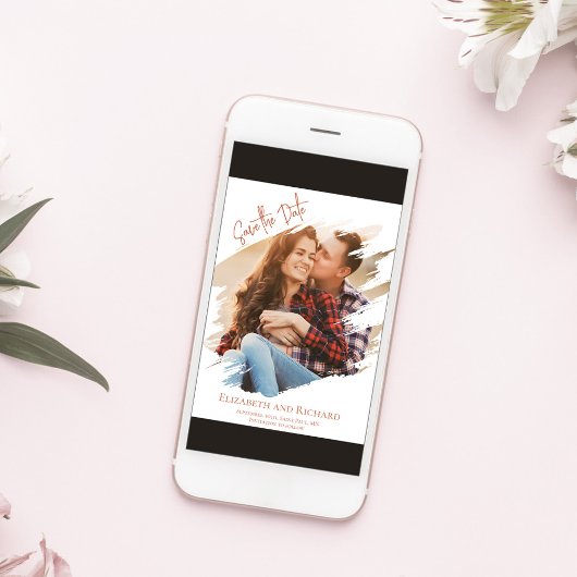 Einfaches Foto Hochzeit speichern Sie das Datum Save The Date